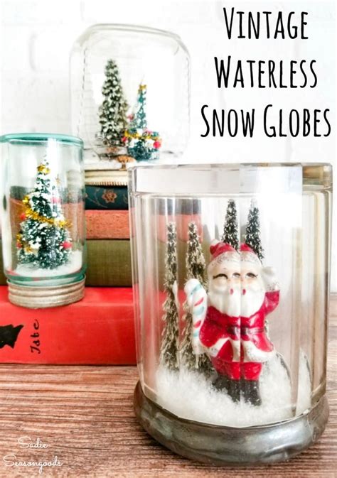 Diy Waterless Snow Globe In A Vintage Glass Jar