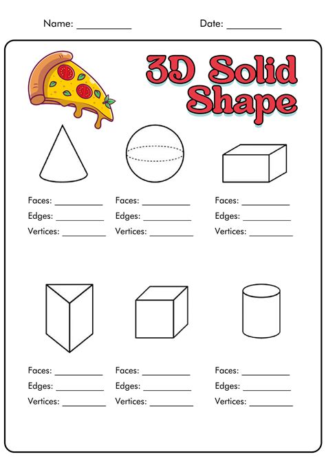 Solid Shapes Worksheet For Kindergarten