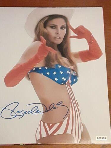 Raquel Welch Original Autograph 8x10 American Flag Bathing Suit 3772808313