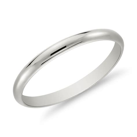 classic wedding ring in 18k white gold 2 mm blue nile pt