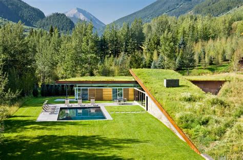 Sustainable Home With 2 Landscaped Roofs Conceals Private Terrace