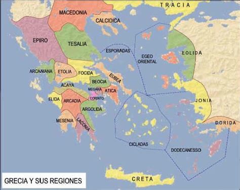 Mapa De Grecia Y Sus Regiones Grecia Antigua Grecia Polis Griegas