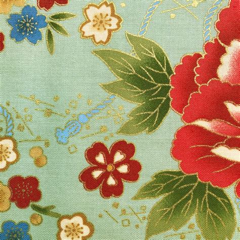 Japanese Fabric Japanese Cotton Cherry Blossom Print Etsy