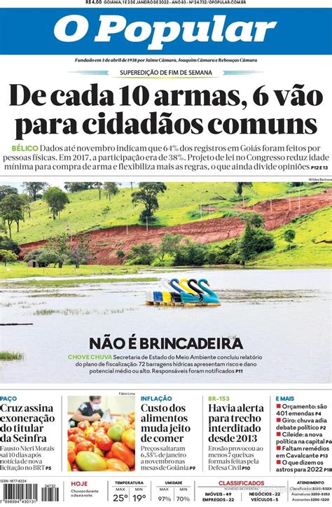 Capa O Popular Edição Sábado 1 De Janeiro De 2022