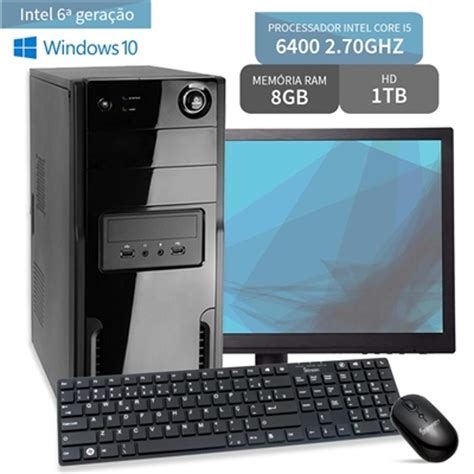 Computador Core I5 6 Geração 8gb Hd 1tb Suporte Led 215 Windows 10
