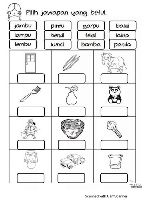 Bahasa Melayu Interactive Worksheet Preschool Activities Printable