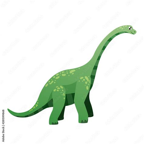 Big Green Dinosaur With A Long Neck Diplodocus In Full Growth Small