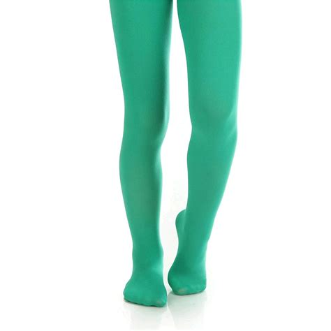 Silky Toes Girls Microfiber Opaque Footed Tights 2 Per Pack Green