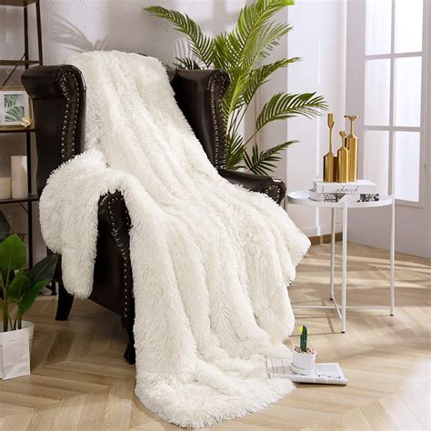 Soft Shaggy Fuzzy Throw Blanket Fluffy Snuggly Faux Fur Blankets Warm Cozy Plush Sherpa