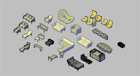 Creative Common 3d Furniture Blocks Cad Drawing Details Dwg File Cadbull