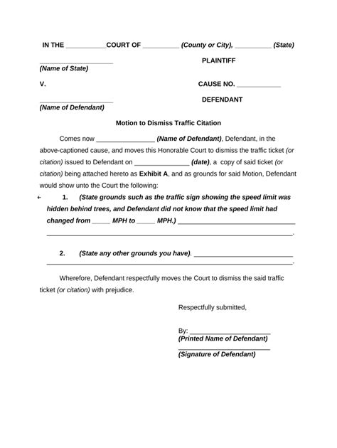 Motion Dismiss Form Fill Out And Sign Printable Pdf Template Signnow