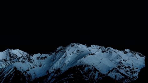 Wallpaper Id 4374 Night Mountains Snowy Peaks 4k Free Download