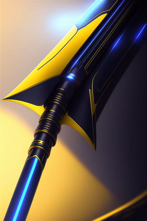 Lexica Futuristic Blade Runner Themed Yellow And Blue Sword Concept Art
