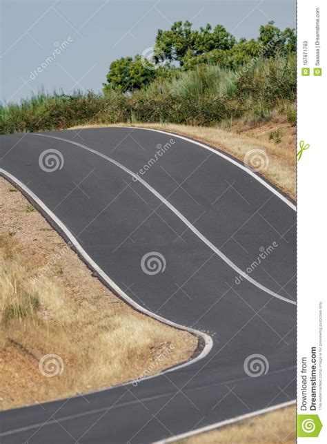 High Slope Ascending Road Gradient Change Countryside Stock Image