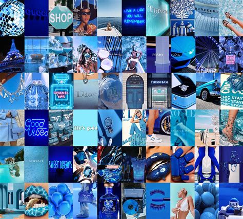 Boujee Blue Aesthetic Wall Collage Kit Blue Aesthetics Etsy Uk