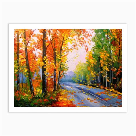 Autumn Road In The Forest Art Print By Olha Darchuk Fy