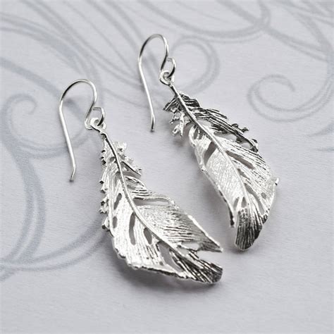 Sterling Silver Soft Feather Earrings By Martha Jackson Sterling Silver