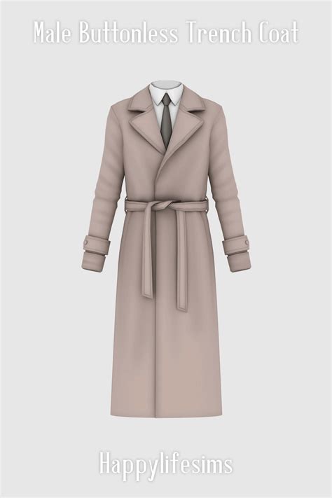 Lonelyboy Ts4 Male Buttonless Trench Coat Its Happylifesims