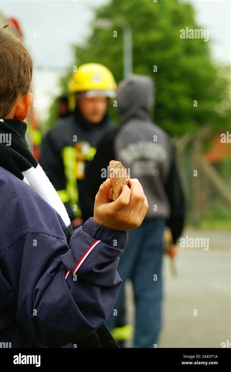 Attack On Fire Fighters Assault On Emergency Workers Stock Photo Alamy
