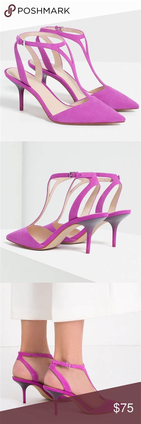 zara leather purple heels purple heels zara leather heels