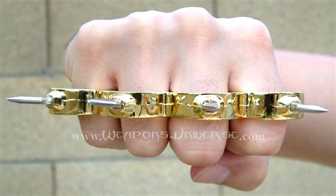 Spear Spiked Brass Knuckles Gold