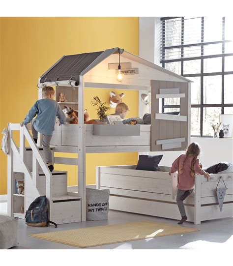 Lifetime Kidsrooms Halbh Cabin Bed The Hideout With Stairs