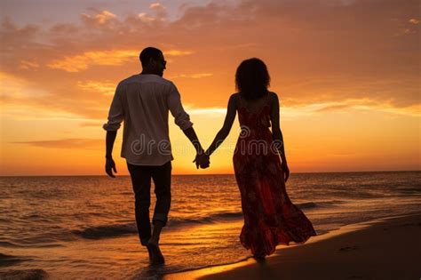 Couple Walking Holding Hands Beach Stock Illustrations 315 Couple