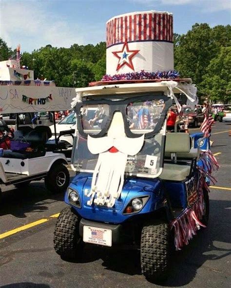 Decorating A Golf Cart For A Parade Black And Red Image