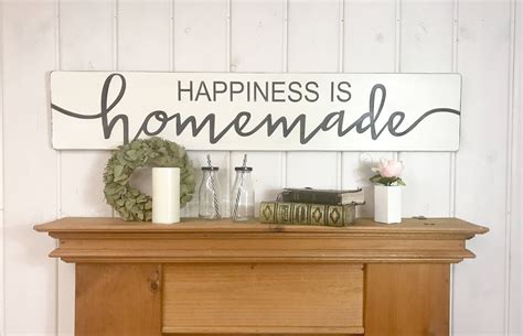 Kitchen Wood Sign Happiness Is Homemade Rustic Wood Sign Kitchen
