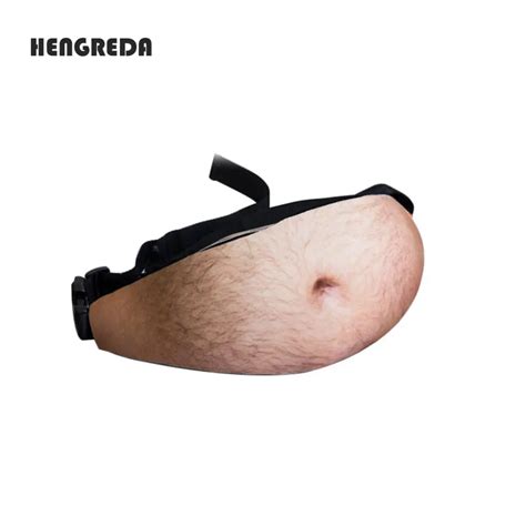 Hengreda 3d Belly Pockets Pu Novelty Men Beer Belly Waist Bag Travel