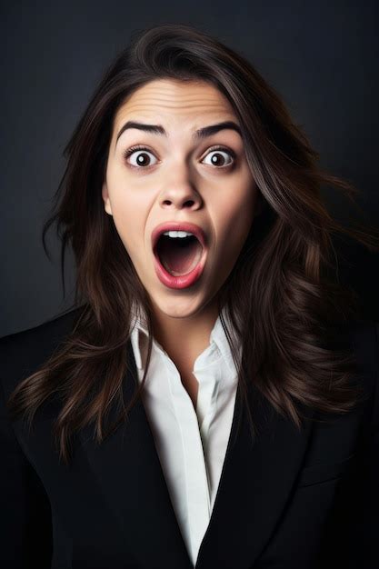 premium ai image a woman with a big mouth and a big wide open mouth