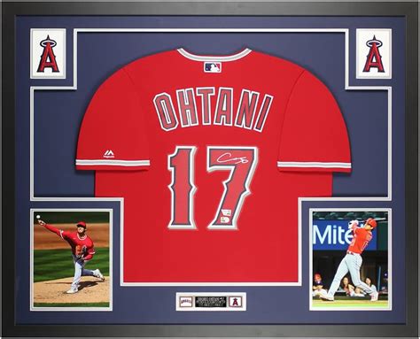 Shohei Ohtani Autographed Red Los Angeles Jersey Beautifully Matted And Framed Hand Signed