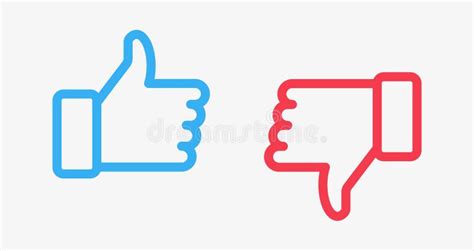 Like And Dislike Thumbs Up And Thumbs Down Icon Stock Vector