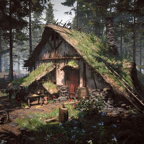 Pin By Ricki Moler On Medieval In 2020 Fantasy House Forest Cabin