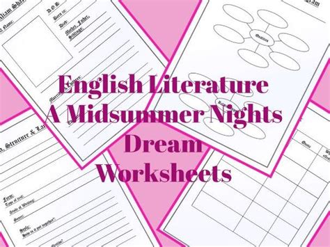 English Literature A Midsummer Nights Dream Worksheets Teaching Resources