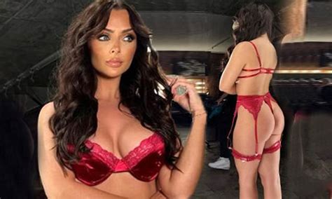 Love Islands Kady Mcdermott Sets Pulses Racing In A Cheeky Red Satin Lingerie Set Daily Mail