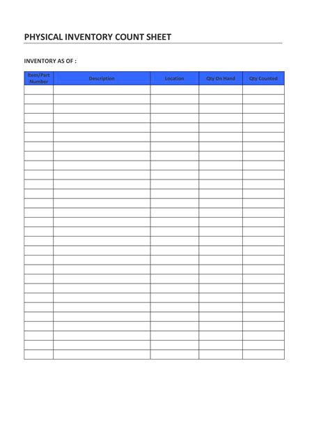 Free Printable Inventory Sheets Free Inventory Templates Excel