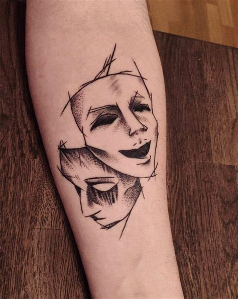 My First Tattoo Sketchy Theater Mask By Nils At Velento In Gothenburg