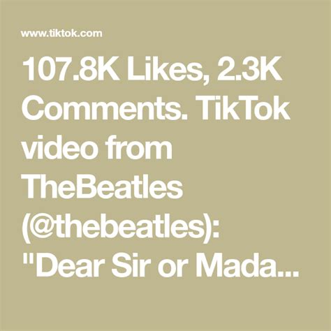 1078k Likes 23k Comments Tiktok Video From Thebeatles Thebeatles