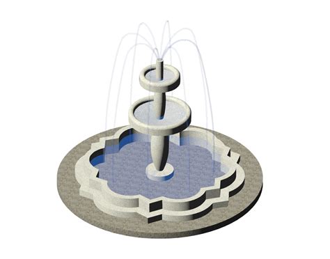 3 Dimensional Water Fountain In Revit Library Revit