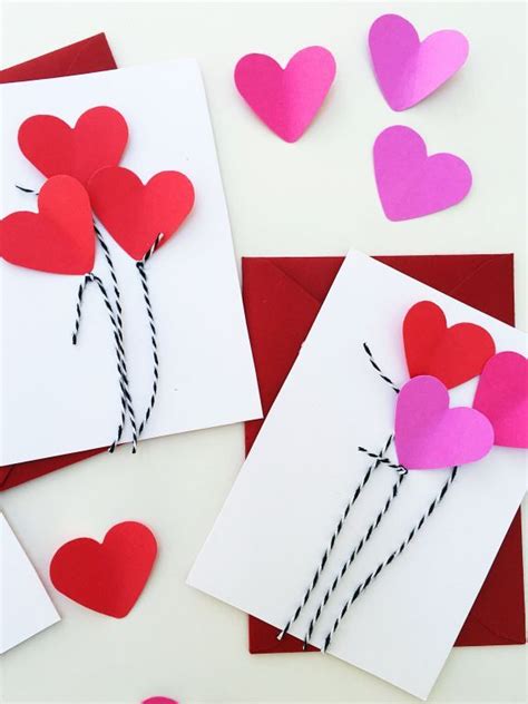 Heart Balloon Cards For Valentines Day 3 Easy Valentines Crafts That