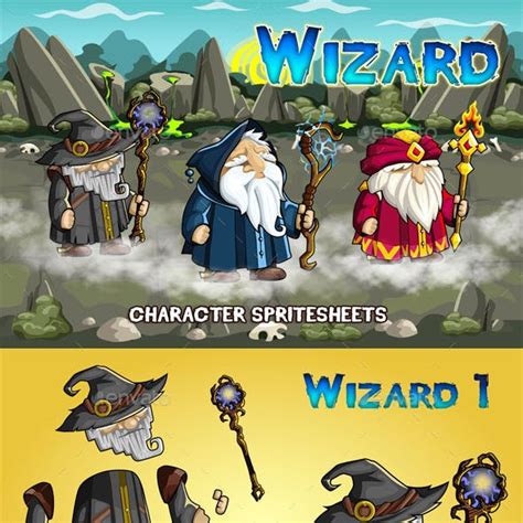 Wizard Game Sprites And Sheet Templates From Graphicriver