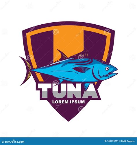 Tuna Logo Stock Vector Illustration Of Menu Fish Blue 105775731