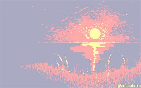 I Drew A Sunset Scene Pixel Art Using Only 3 Colors Oc Rs