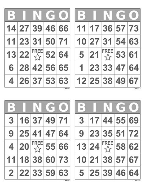 1000 Bingo Cards Pdf Download 1 2 And 4 Per Page Large Etsy