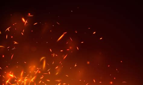 Burning Red Hot Sparks Realistic Fire Flames Abstract Background