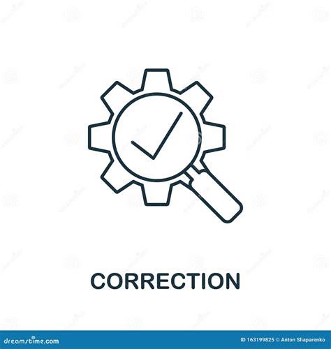 Correction Icon Outline Style Thin Line Creative Correction Icon For