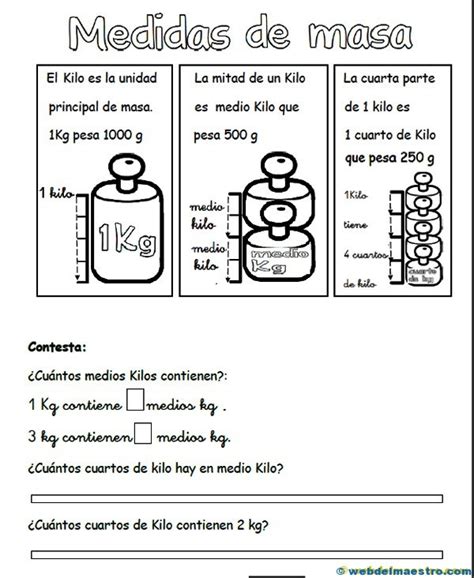 Arriba 92 Foto Kilo Medio Kilo Y Cuarto De Kilo 2o Primaria Pdf Cena