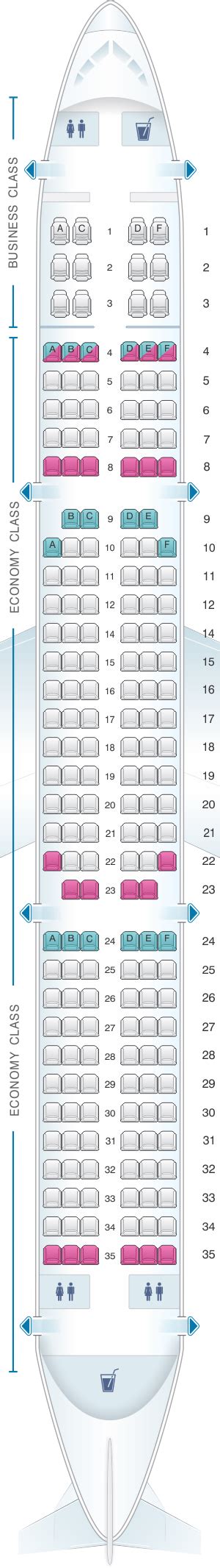 United Airbus A321 Seat Map