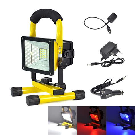 Rechargeable Portable 20w 24 Led Floodlight Redwhiteblue Flood Light